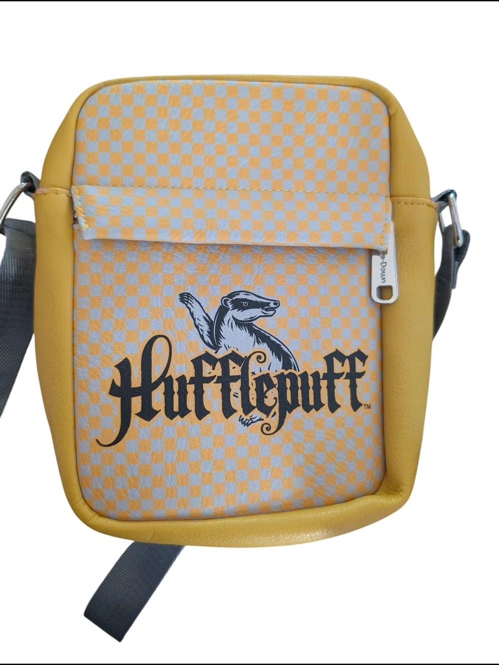 Hufflepuff Yellow Check Messenger Bag with Adjustable Strap